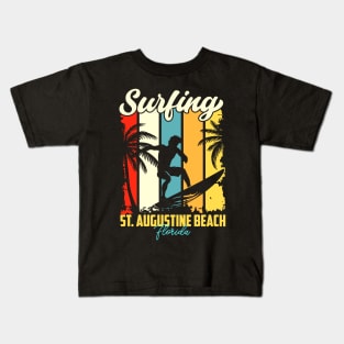 Surfing |  St. Augustine Beach, Florida Kids T-Shirt